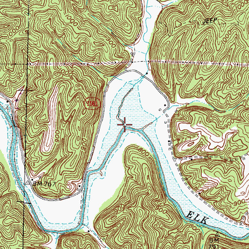 Topographic Map of Mordica Branch, KY