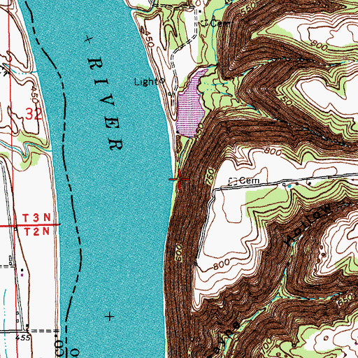 Topographic Map of Moreland Creek, KY