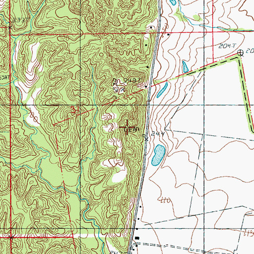 Topographic Map of Harefarm Cemetery, AR