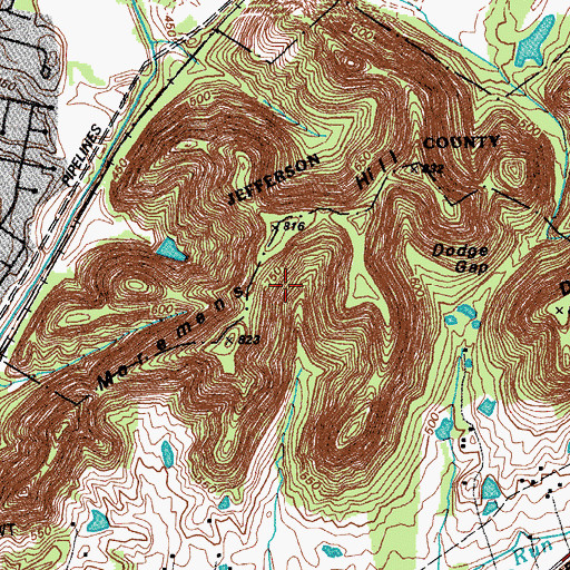 Topographic Map of Moremans Hill, KY