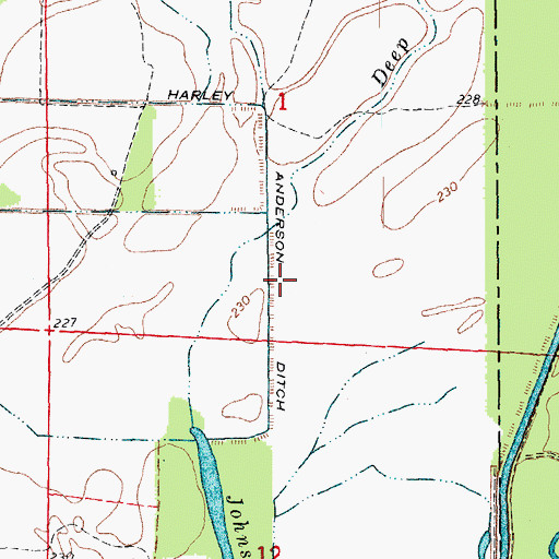 Topographic Map of Harley Anderson Ditch, AR
