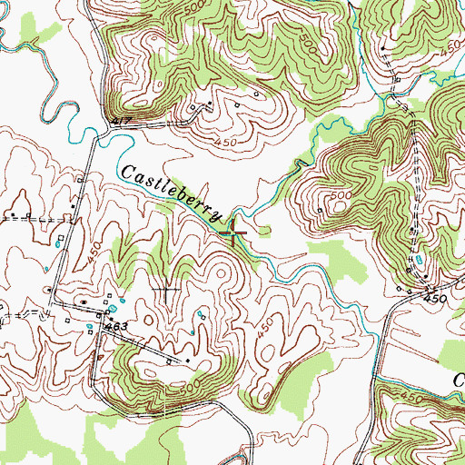 Topographic Map of Morgan Creek, KY