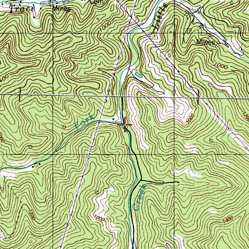 Topographic Map of Morgan Fork, KY