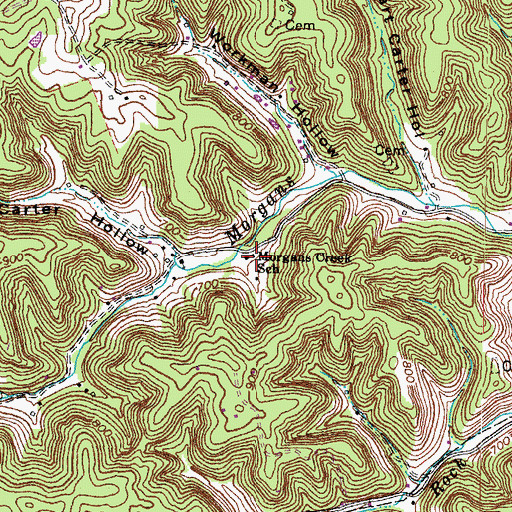 Topographic Map of Morgans Creek School, KY