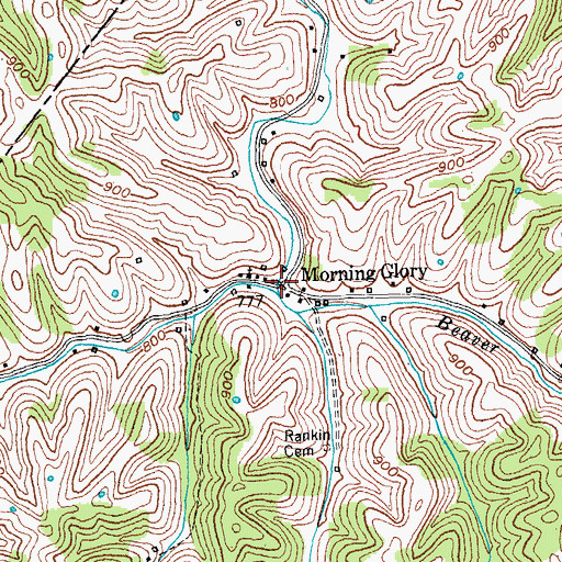 Topographic Map of Morning Glory, KY