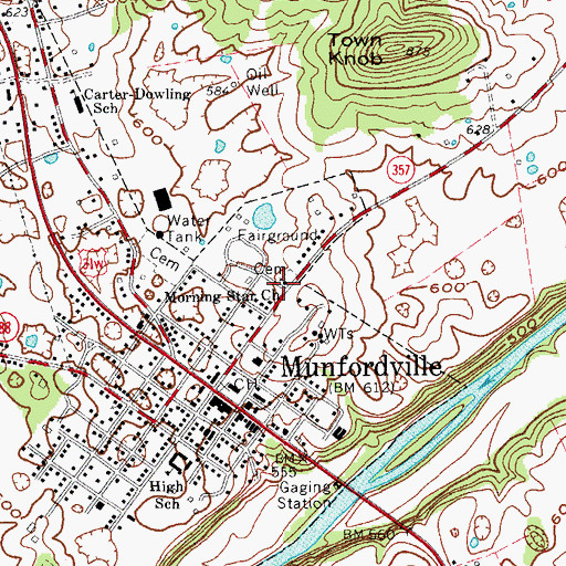 Topographic Map of Morning Star Baptist Church, KY