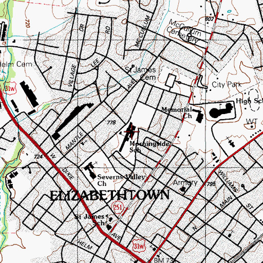 Topographic Map of Morningside School, KY