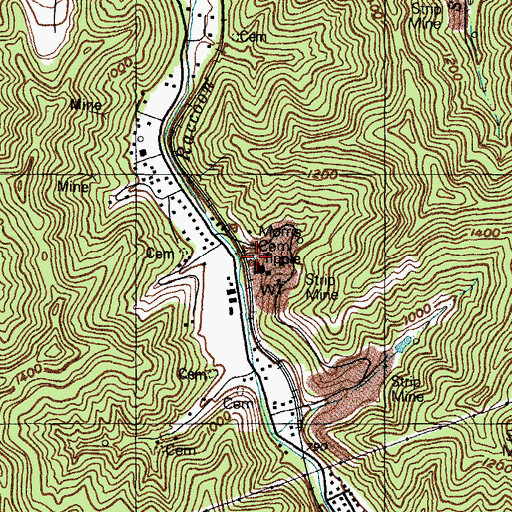 Topographic Map of Morris Cemetery, KY