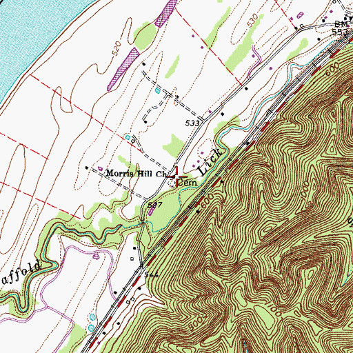 Topographic Map of Saint Pauls Christian Church, KY