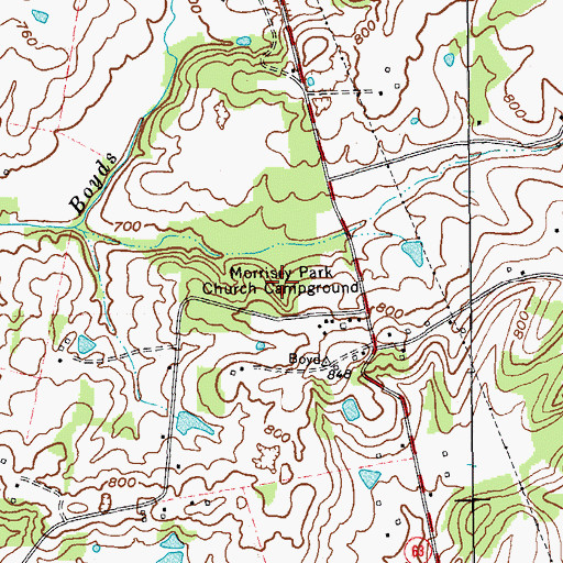 Topographic Map of Morrisey Park Church Campground, KY
