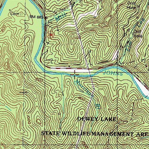 Topographic Map of Morrison Branch, KY