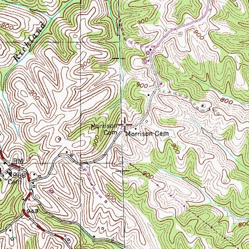 Topographic Map of Morrison Cemetery, KY