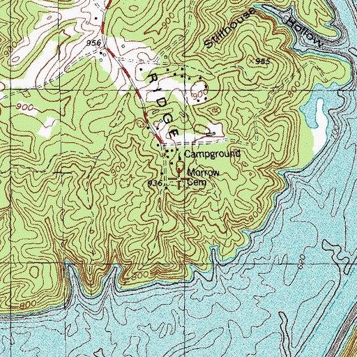 Topographic Map of Morrow Cemetery, KY