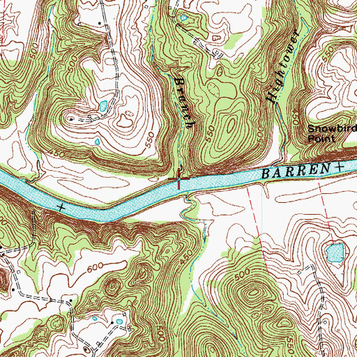 Topographic Map of Mortar Branch, KY