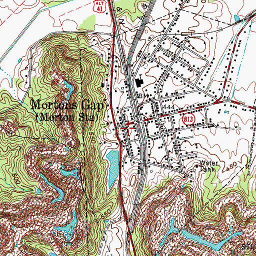 Topographic Map of Mortons Gap, KY