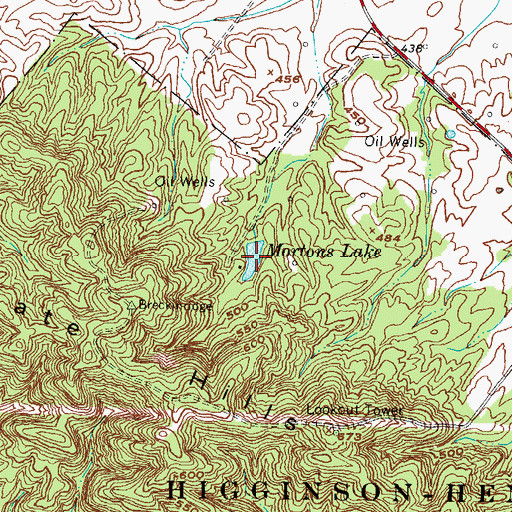 Topographic Map of Mortons Lake, KY