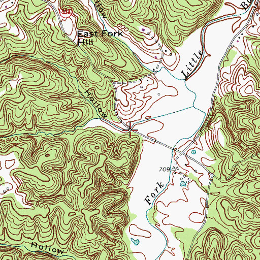 Topographic Map of Mosby Hollow, KY