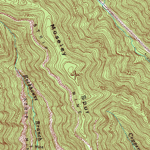 Topographic Map of Moseley Spur, KY