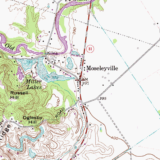 Topographic Map of Moseleyville, KY