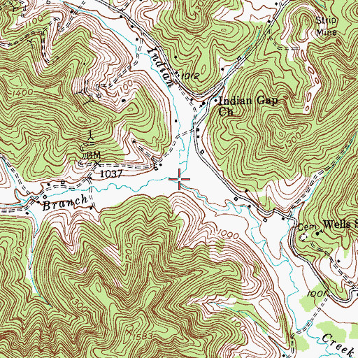 Topographic Map of Mosley Branch, KY