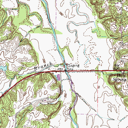 Topographic Map of Moss Branch, KY
