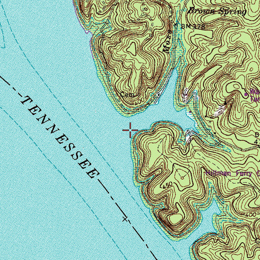 Topographic Map of Moss Creek, KY