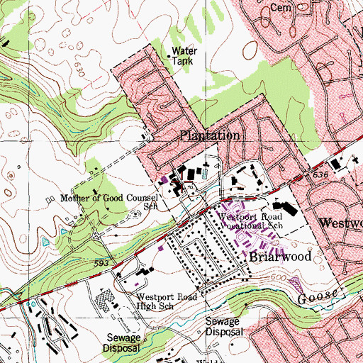 Topographic Map of Mother of Good Counsel School, KY