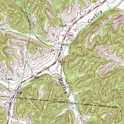 Topographic Map of Motley Fork, KY