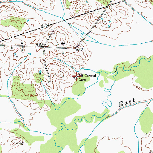 Topographic Map of Mount Carmel Cemetery, KY