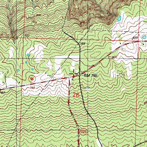 Topographic Map of Harmony Church, AR