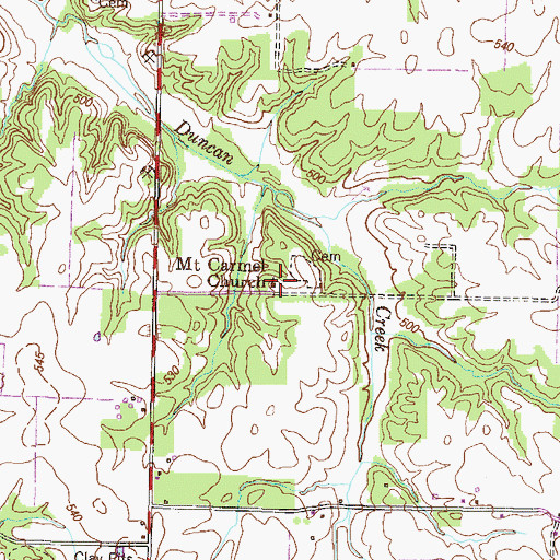 Topographic Map of Mount Carmel Church, KY