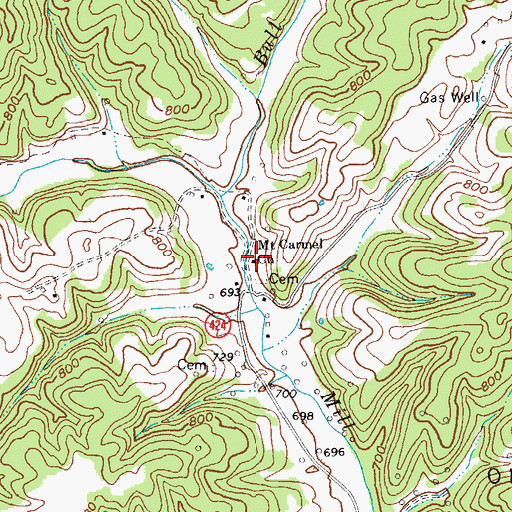 Topographic Map of Mount Carmel Church, KY