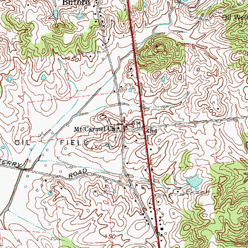 Topographic Map of Mount Carmel Church, KY