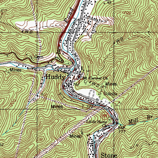 Topographic Map of Mount Carmel Church, KY