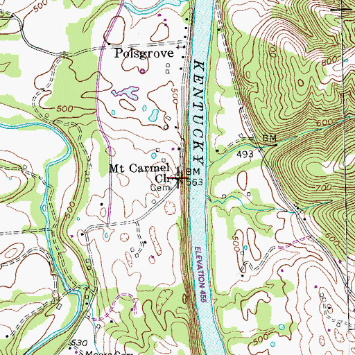 Topographic Map of Mount Carmel Church, KY