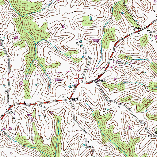 Topographic Map of Mount Carmel Church, KY