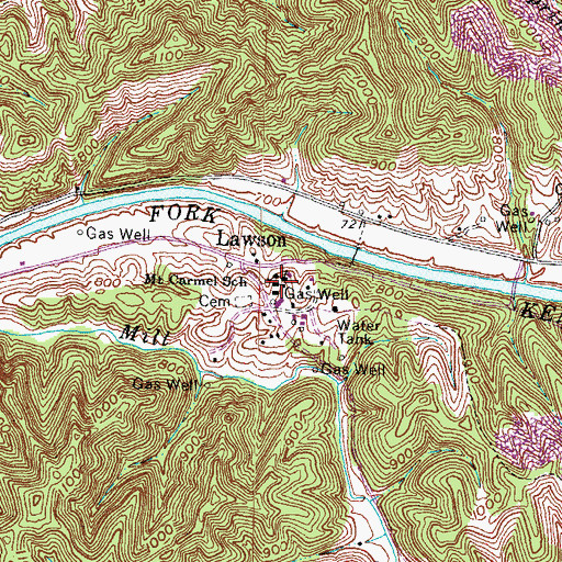 Topographic Map of Mount Carmel School, KY