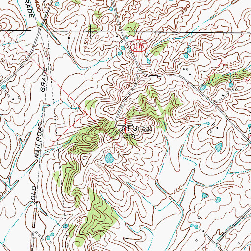 Topographic Map of Mount Gilead Cemetery, KY