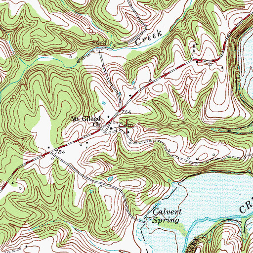 Topographic Map of Mount Gilead Church, KY
