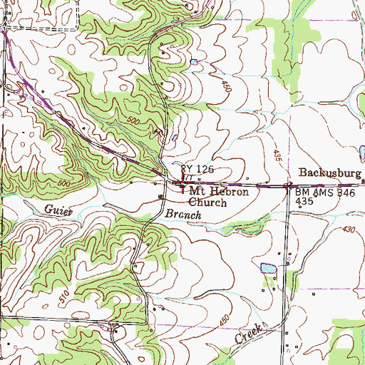 Topographic Map of Mount Hebron Church, KY