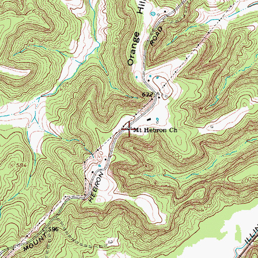 Topographic Map of Mount Hebron Church, KY
