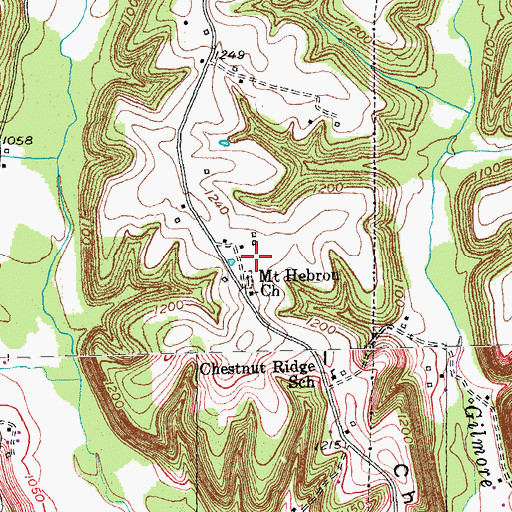 Topographic Map of Mount Hebron Baptist Church, KY