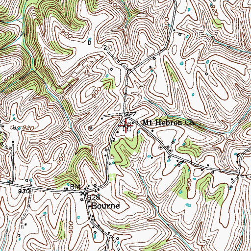 Topographic Map of Mount Hebron Church, KY