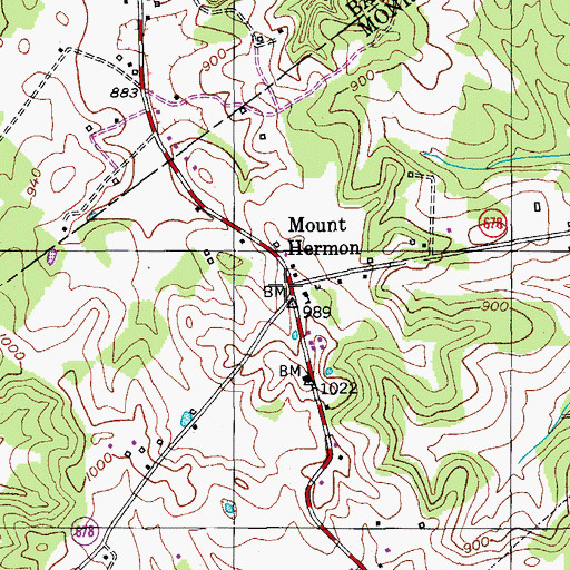 Topographic Map of Mount Hermon, KY