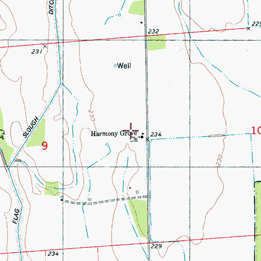 Topographic Map of Harmony Grove Church, AR