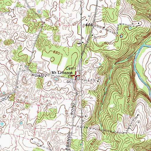 Topographic Map of Mount Lebanon Church, KY