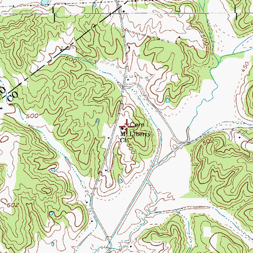 Topographic Map of Mount Liberty Church, KY