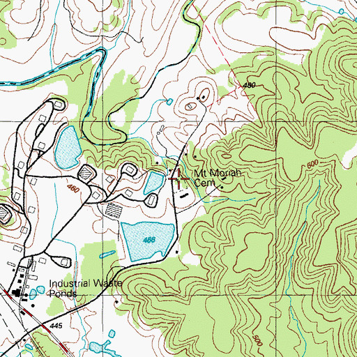 Topographic Map of Mount Moriah Cemetery, KY