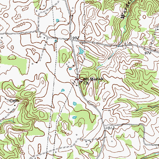 Topographic Map of Mount Moriah Church, KY