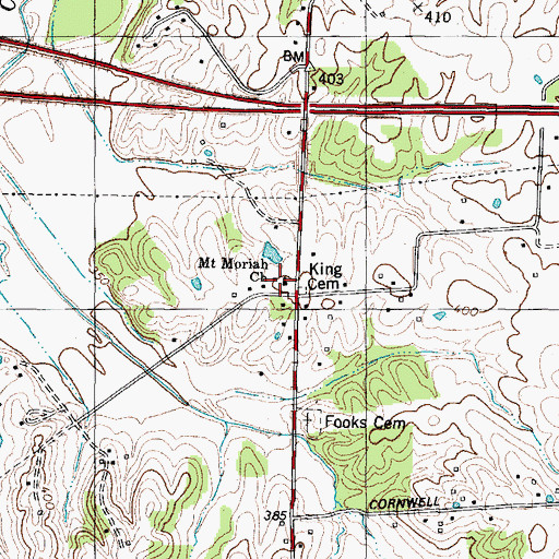 Topographic Map of Mount Moriah Church, KY